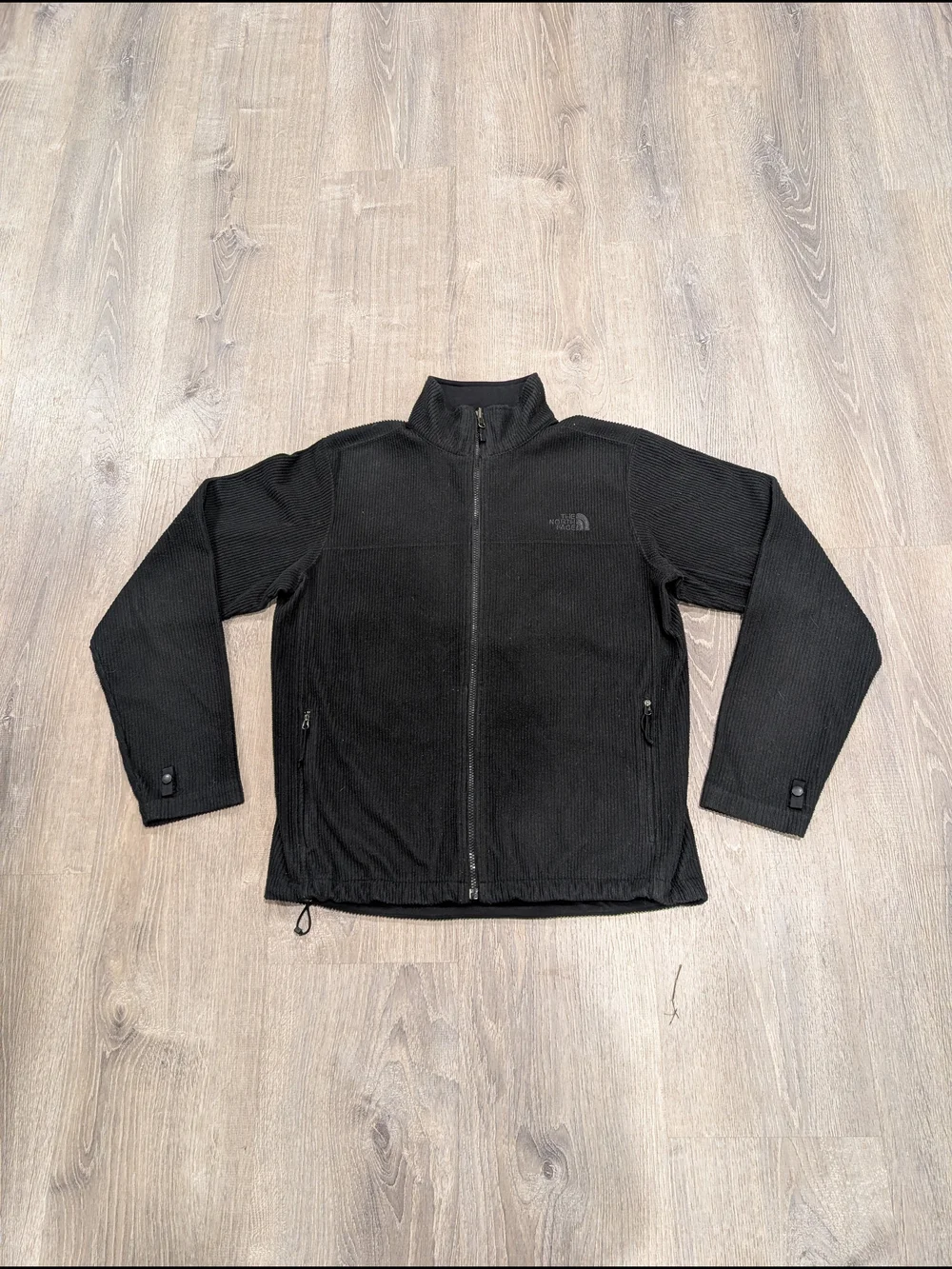 The North Face Mens Black Performance Ribbed Full Zip Sweater Fleece Jacket M